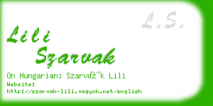 lili szarvak business card